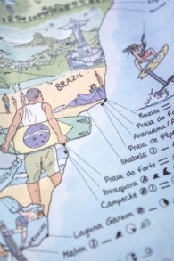 Awesome Maps - Kitesurf Map Travel Towel
