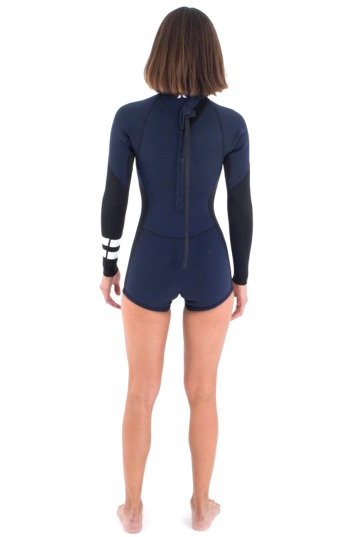 Hurley-AIR 2/2 Texture Springsuit Shorty Combinaison Néoprène Femme